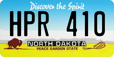 ND license plate HPR410