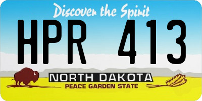 ND license plate HPR413