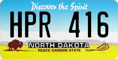 ND license plate HPR416