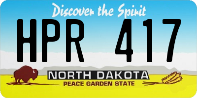 ND license plate HPR417