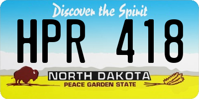 ND license plate HPR418