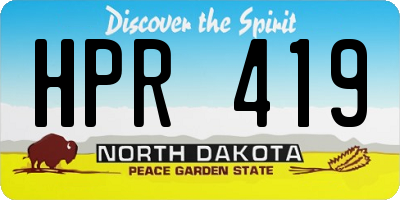 ND license plate HPR419