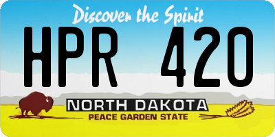 ND license plate HPR420