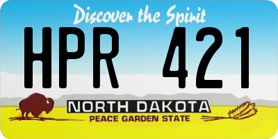 ND license plate HPR421