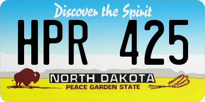 ND license plate HPR425
