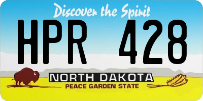 ND license plate HPR428
