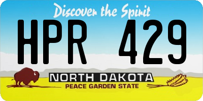 ND license plate HPR429