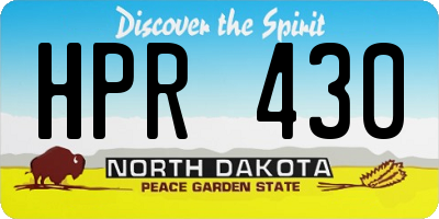 ND license plate HPR430