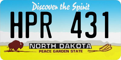 ND license plate HPR431