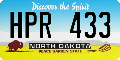 ND license plate HPR433