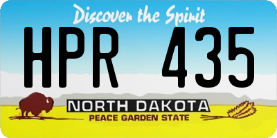 ND license plate HPR435