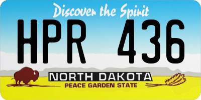 ND license plate HPR436
