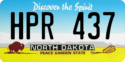ND license plate HPR437