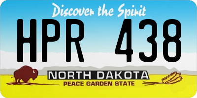 ND license plate HPR438