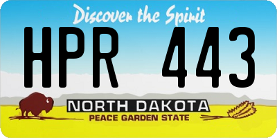 ND license plate HPR443