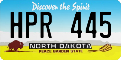 ND license plate HPR445
