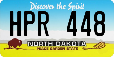 ND license plate HPR448