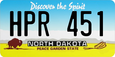ND license plate HPR451