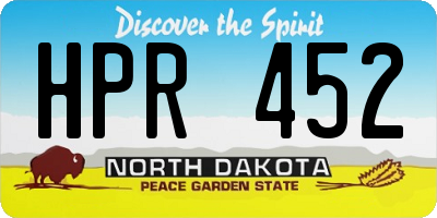 ND license plate HPR452