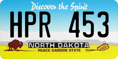 ND license plate HPR453