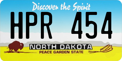 ND license plate HPR454