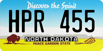 ND license plate HPR455