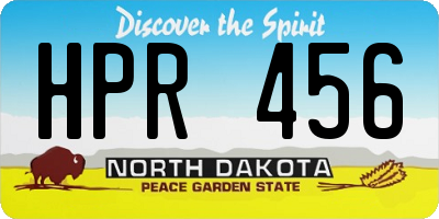 ND license plate HPR456