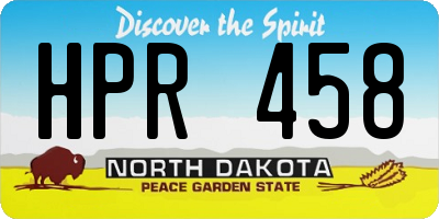 ND license plate HPR458