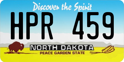 ND license plate HPR459