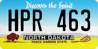 ND license plate HPR463