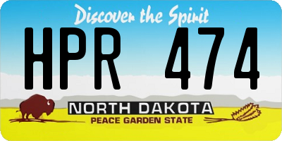 ND license plate HPR474