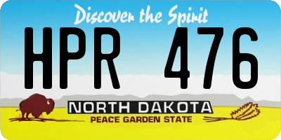 ND license plate HPR476