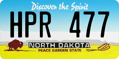 ND license plate HPR477