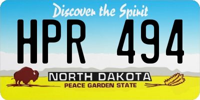 ND license plate HPR494