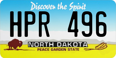 ND license plate HPR496