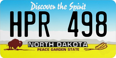 ND license plate HPR498