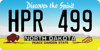ND license plate HPR499
