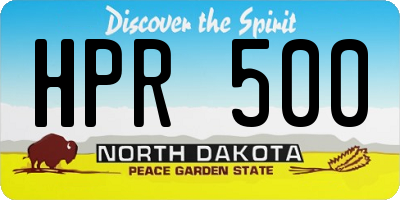 ND license plate HPR500