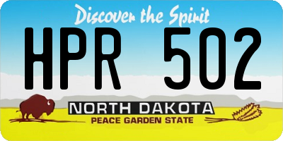 ND license plate HPR502