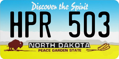 ND license plate HPR503