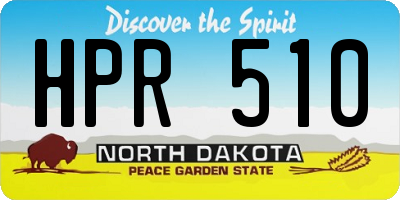 ND license plate HPR510