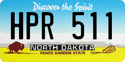 ND license plate HPR511