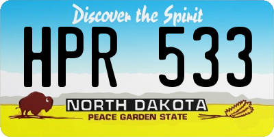 ND license plate HPR533