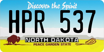 ND license plate HPR537