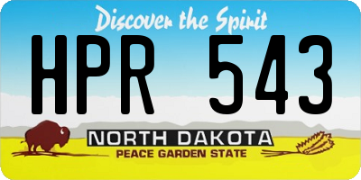 ND license plate HPR543