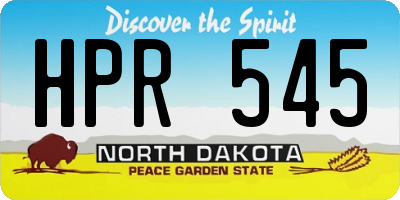 ND license plate HPR545