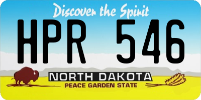ND license plate HPR546