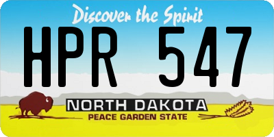 ND license plate HPR547