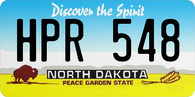 ND license plate HPR548