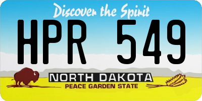 ND license plate HPR549